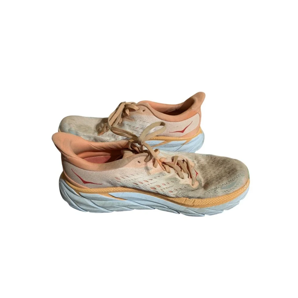 Hoka One One Womens Clifton 8 1119394 CSPY Orange Running Shoes Sneakers Size 9B